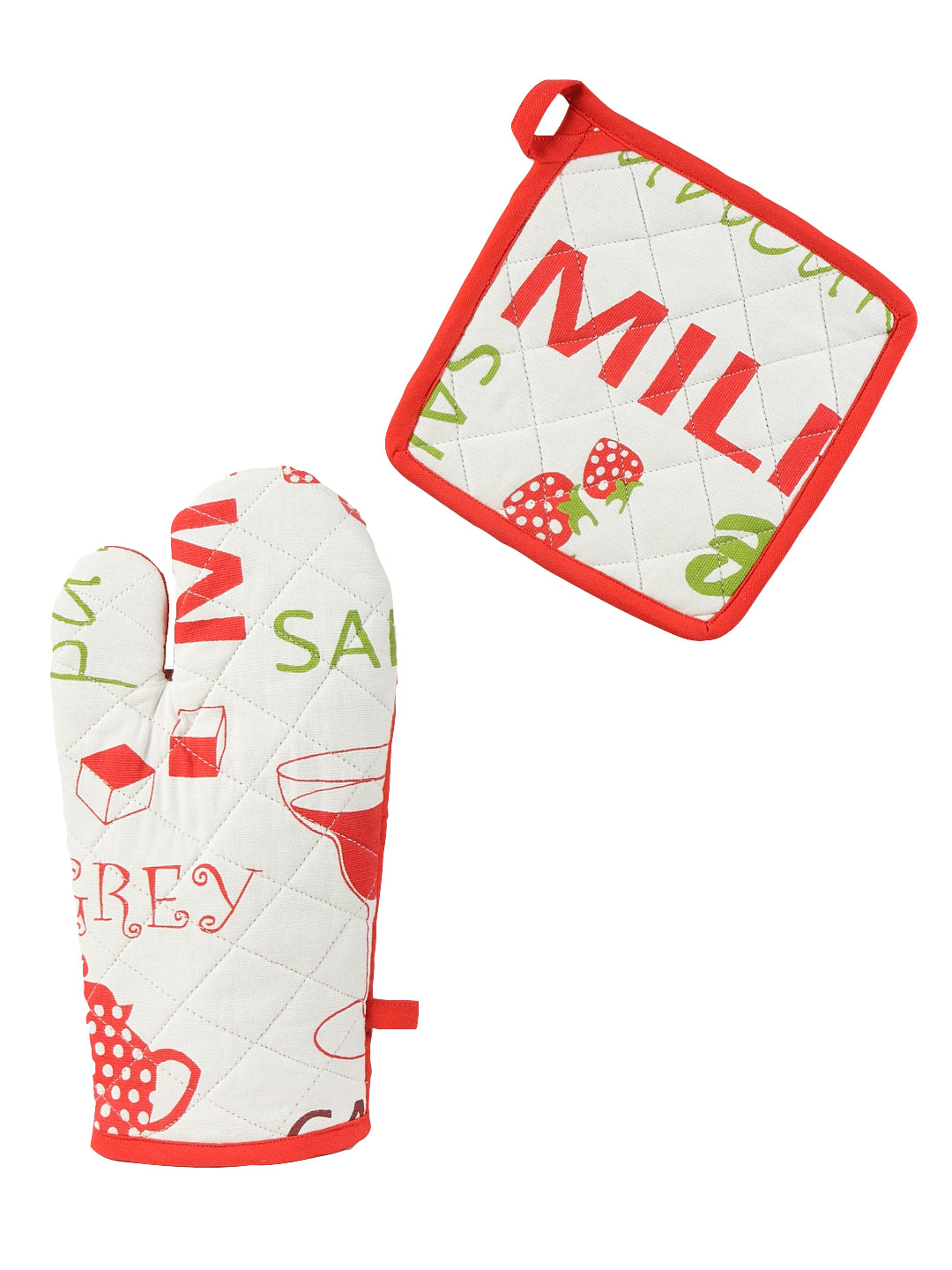 Time for Breakfast- Set of Printed Oven Mitt & Potholder