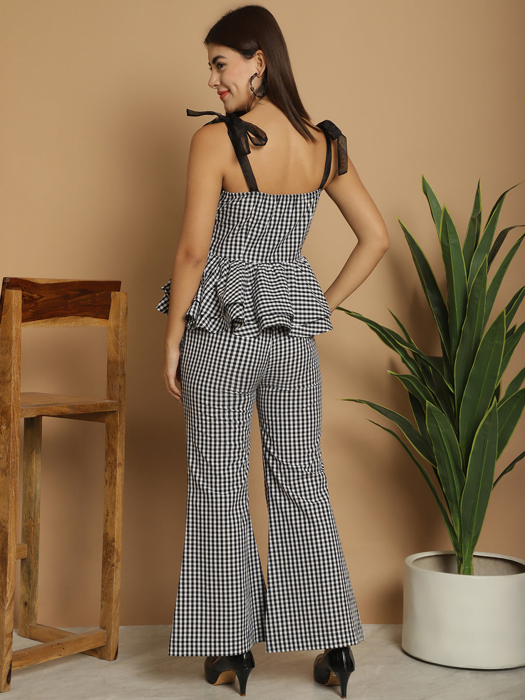 BLANC9 Black & White Checkered Co-Ord Set-B9ST187