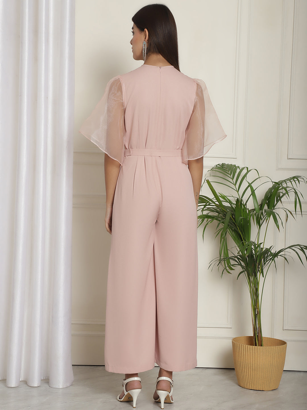 BLANC9 Cut-Out Neckline Peach Jumpsuit-B9JS03P