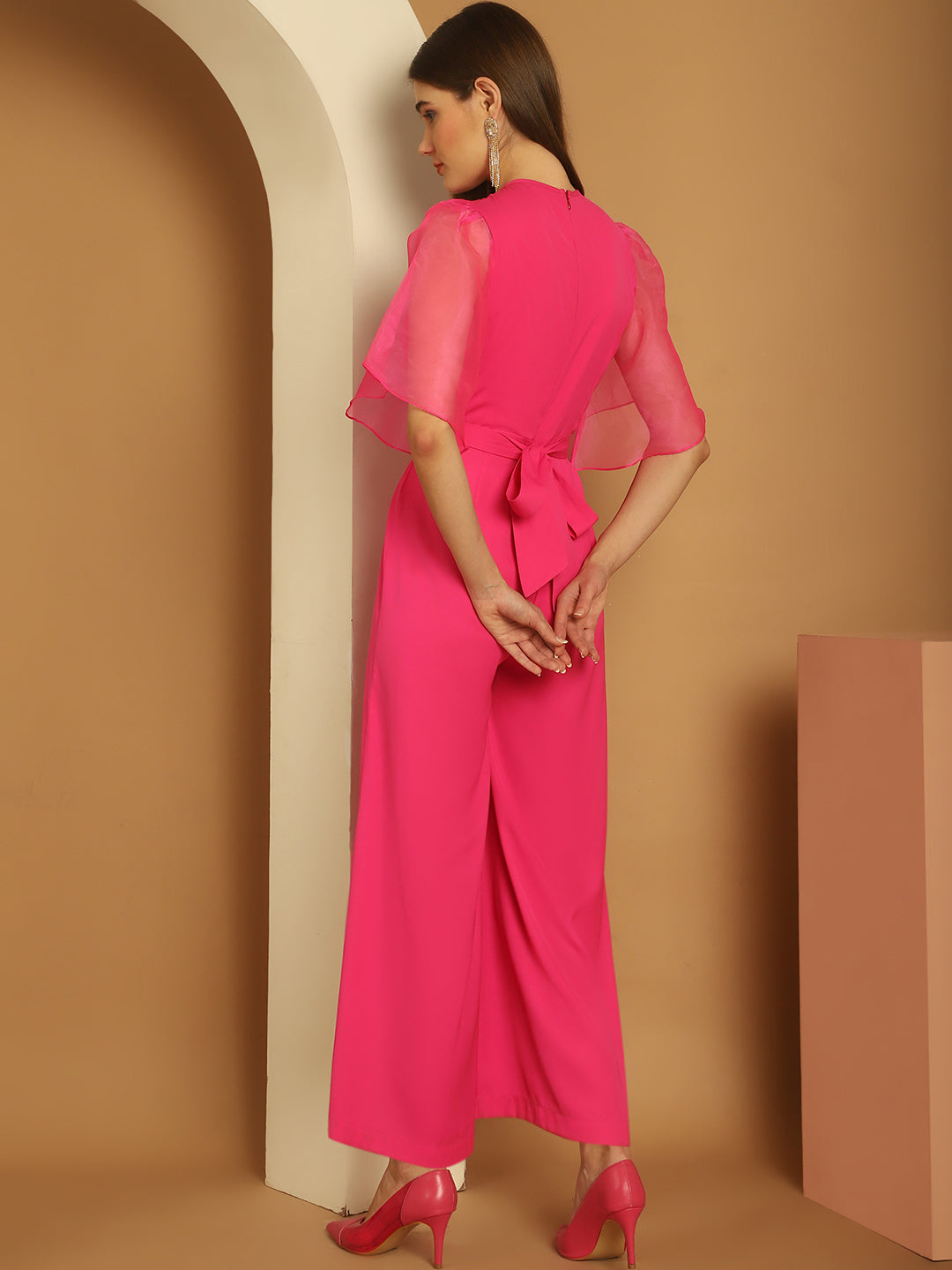 BLANC9 Cut-Out Neckline Pink Jumpsuit-B9JS03