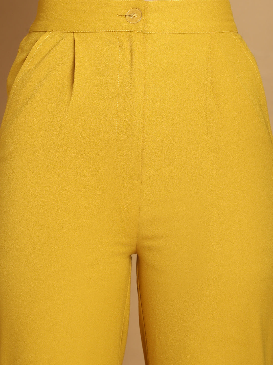 BLANC9 Mustard Yellow Peplum Blazer Top With Trouser -B9ST74Y