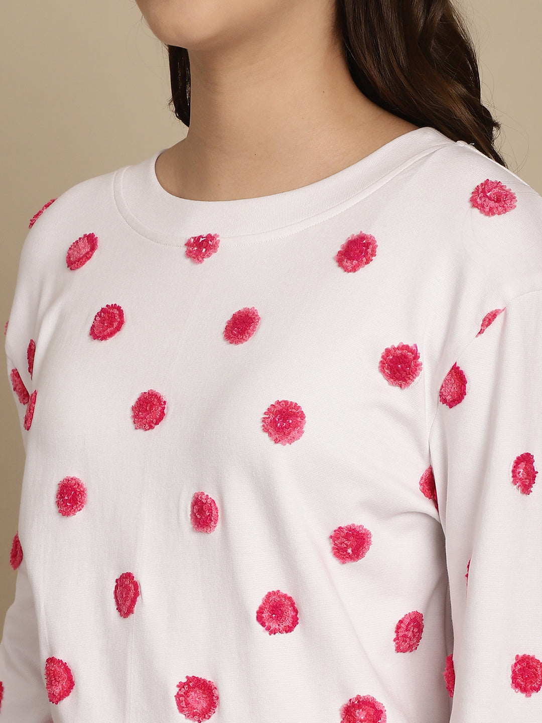 BLANC9 Polka Dots Sweatshirt With Jogger Set-B9ST157