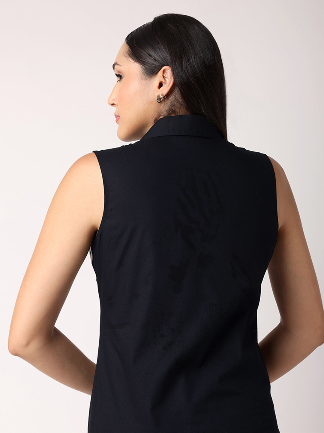 BLANC9 Women Black & White Shirt With Embroidery