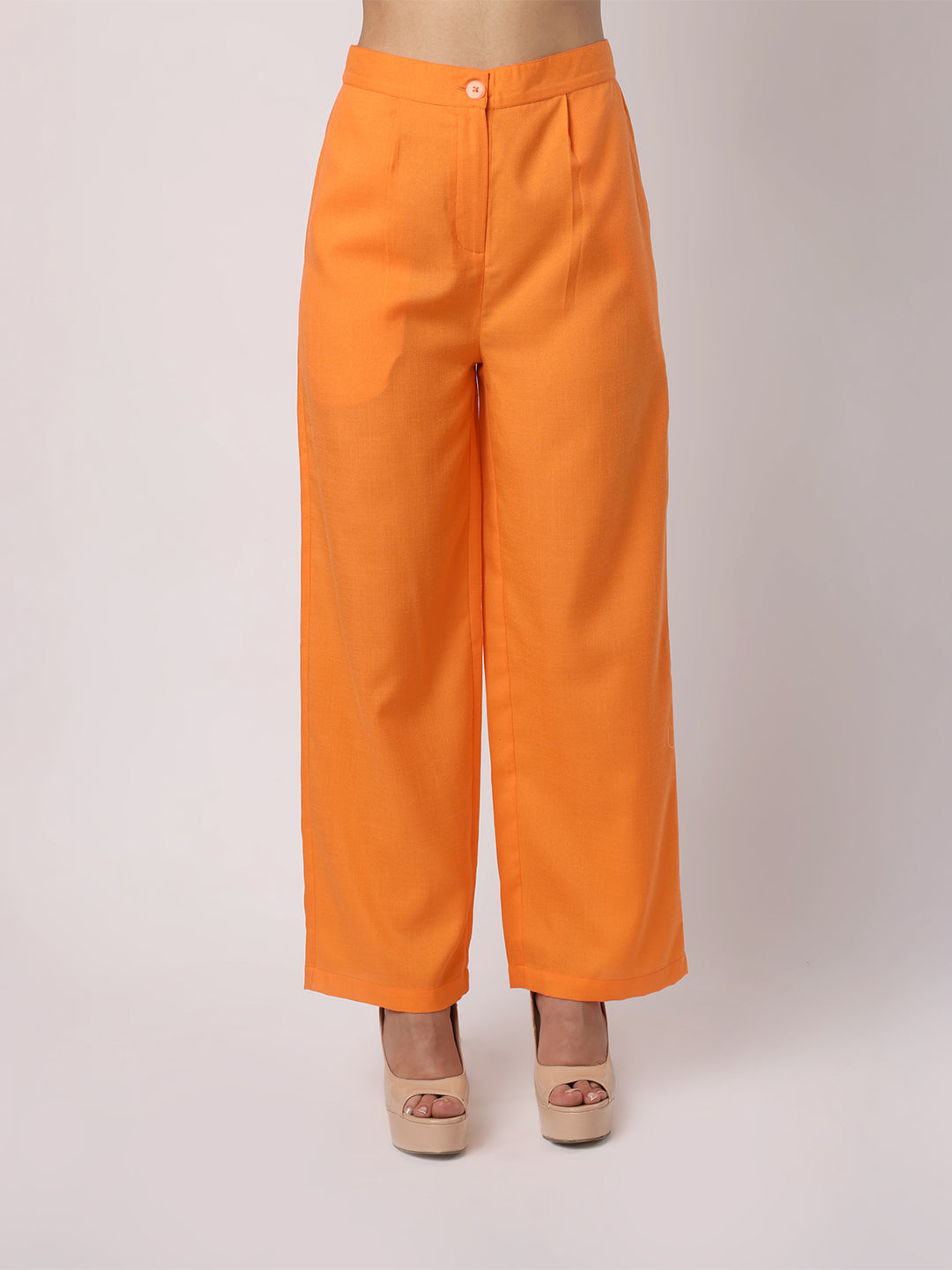 BLANC9 Women Orange Waist Coat With Bow & Trousers