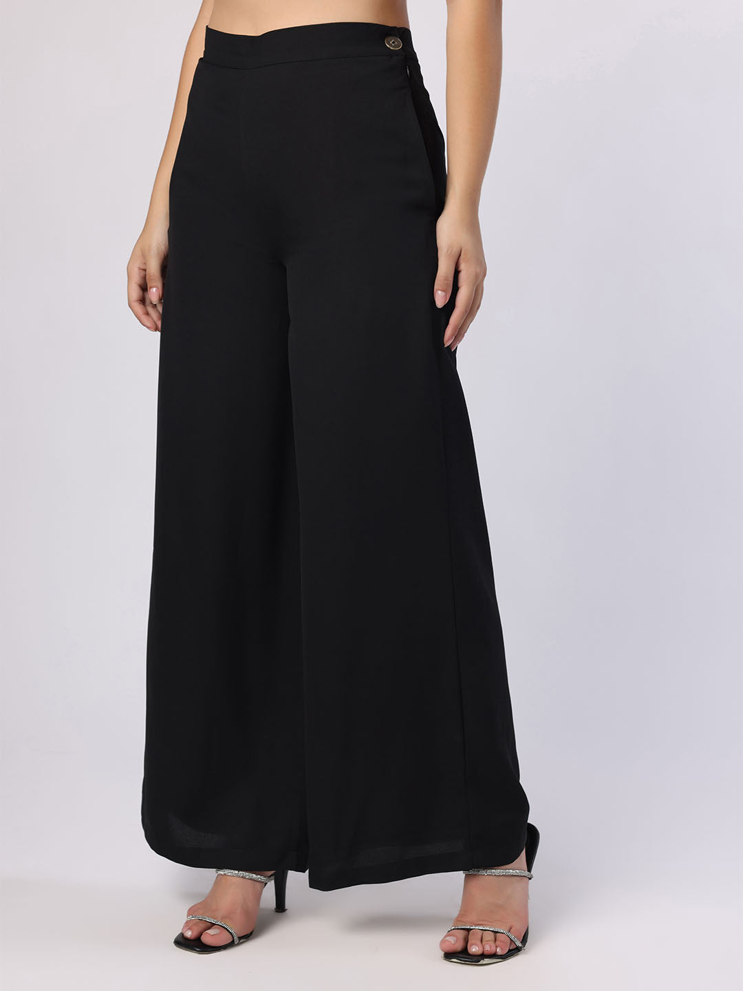 Black Party 3Pc Set With Sequinned Shrug Cami And Trousers