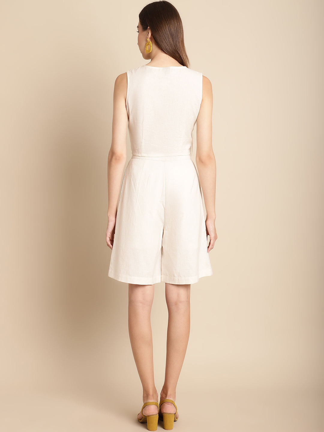 Blanc9 Beige Co-Ord Set With Shorts-B9ST132
