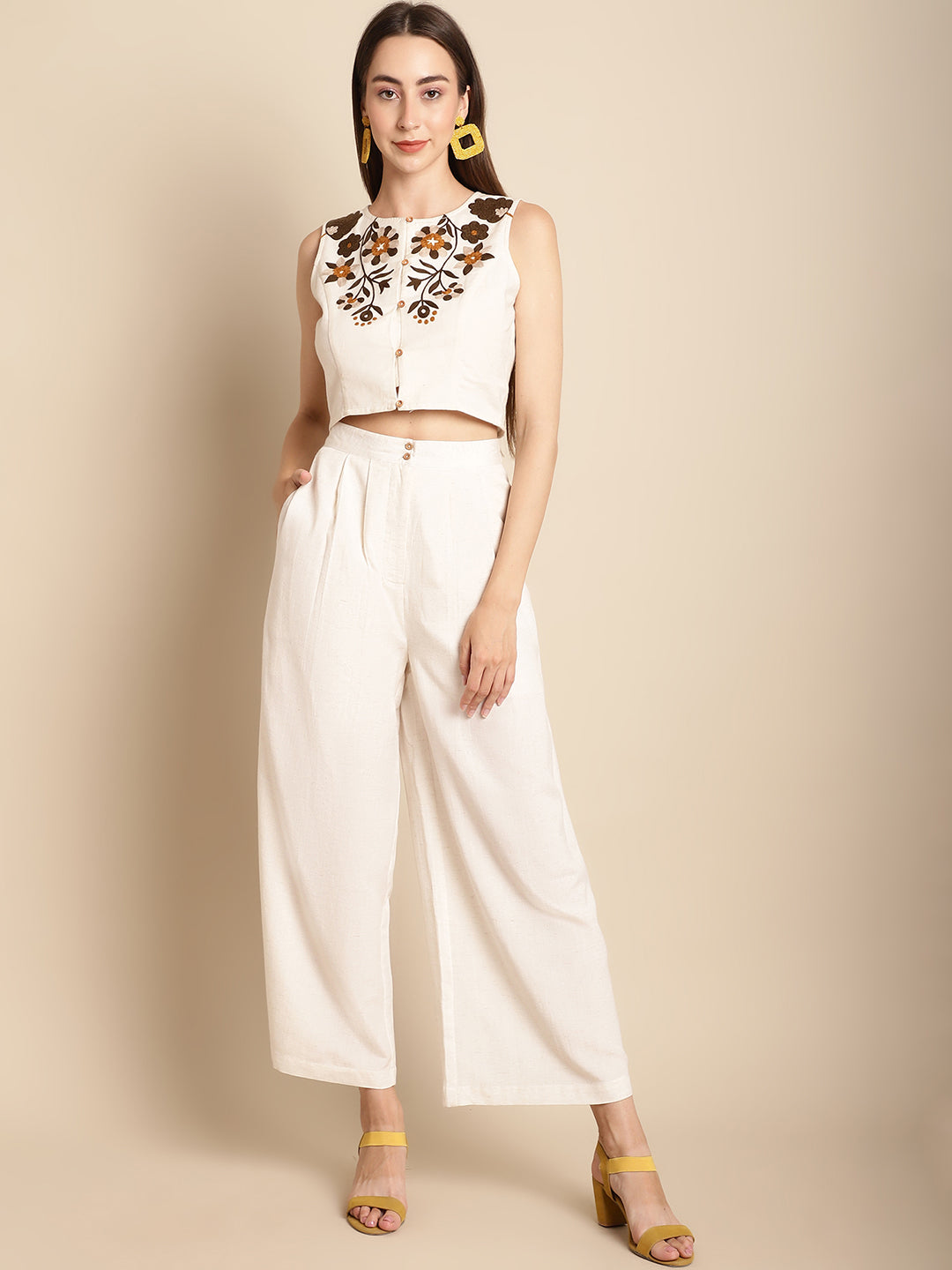 Blanc9 Beige Co-Ord Set With Trousers-B9ST133