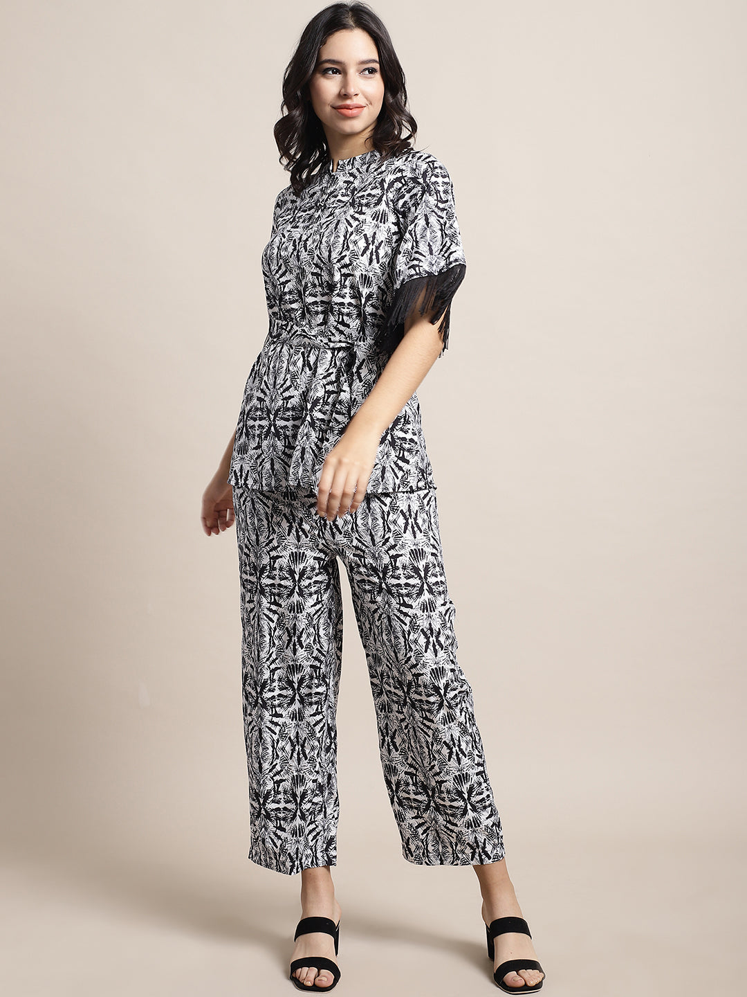 Blanc9 Black Fringed Lace Co-Ord
