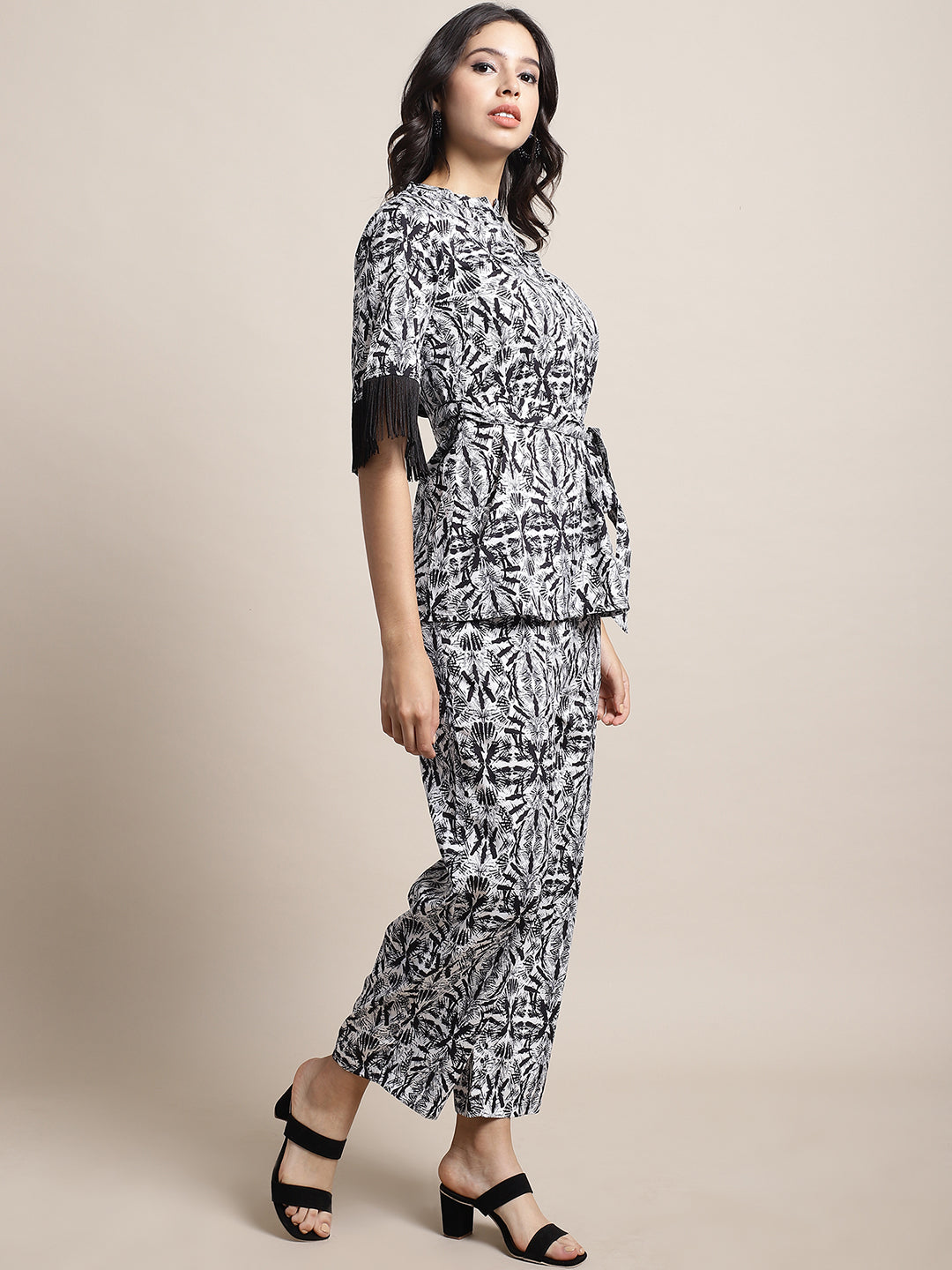 Blanc9 Black Fringed Lace Co-Ord