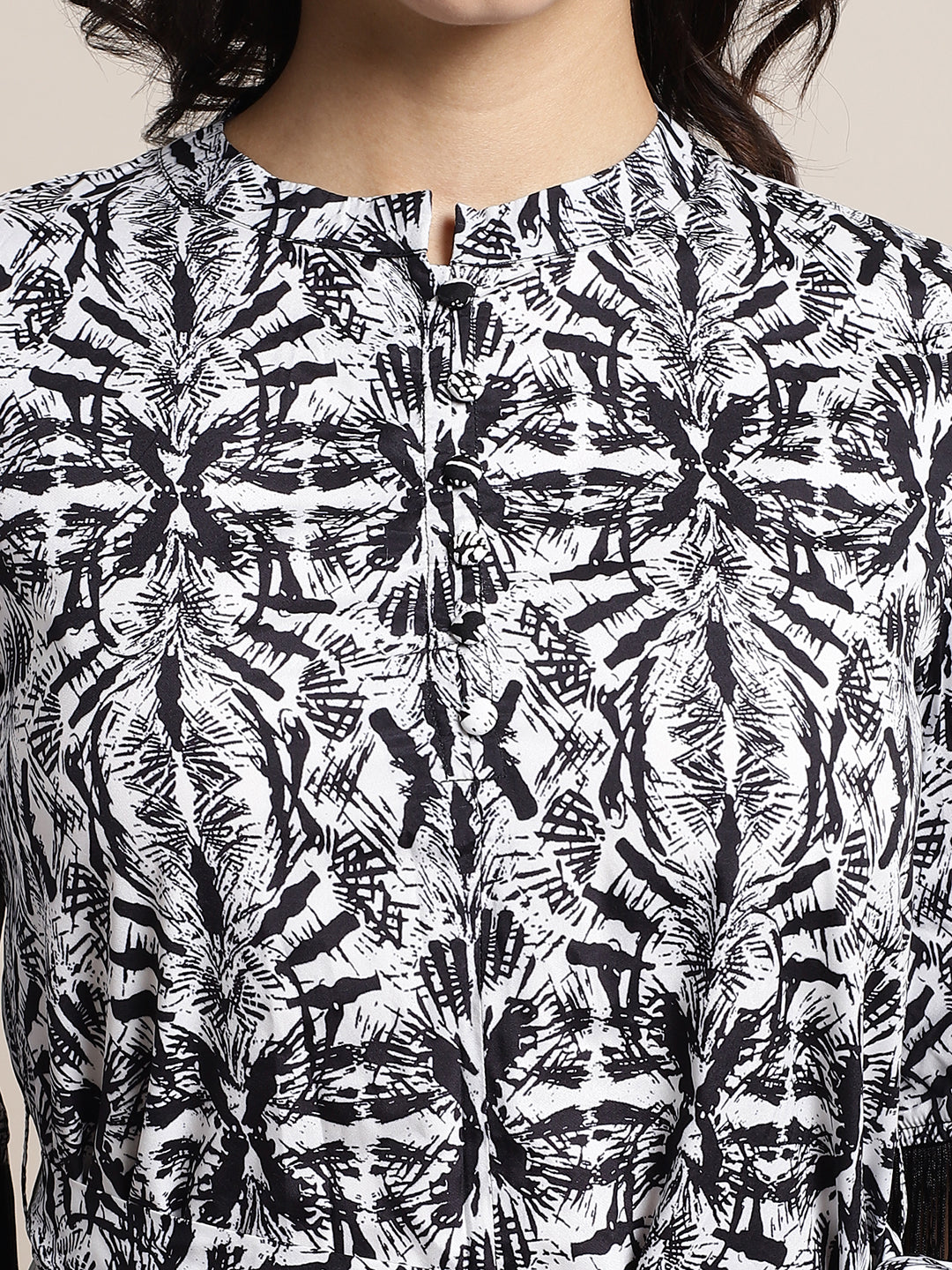 Blanc9 Black Fringed Lace Co-Ord
