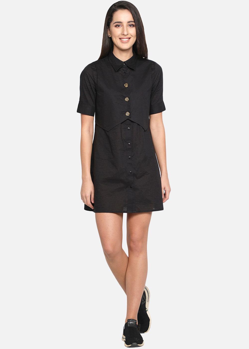 Blanc9 Black Waistcoat Dress