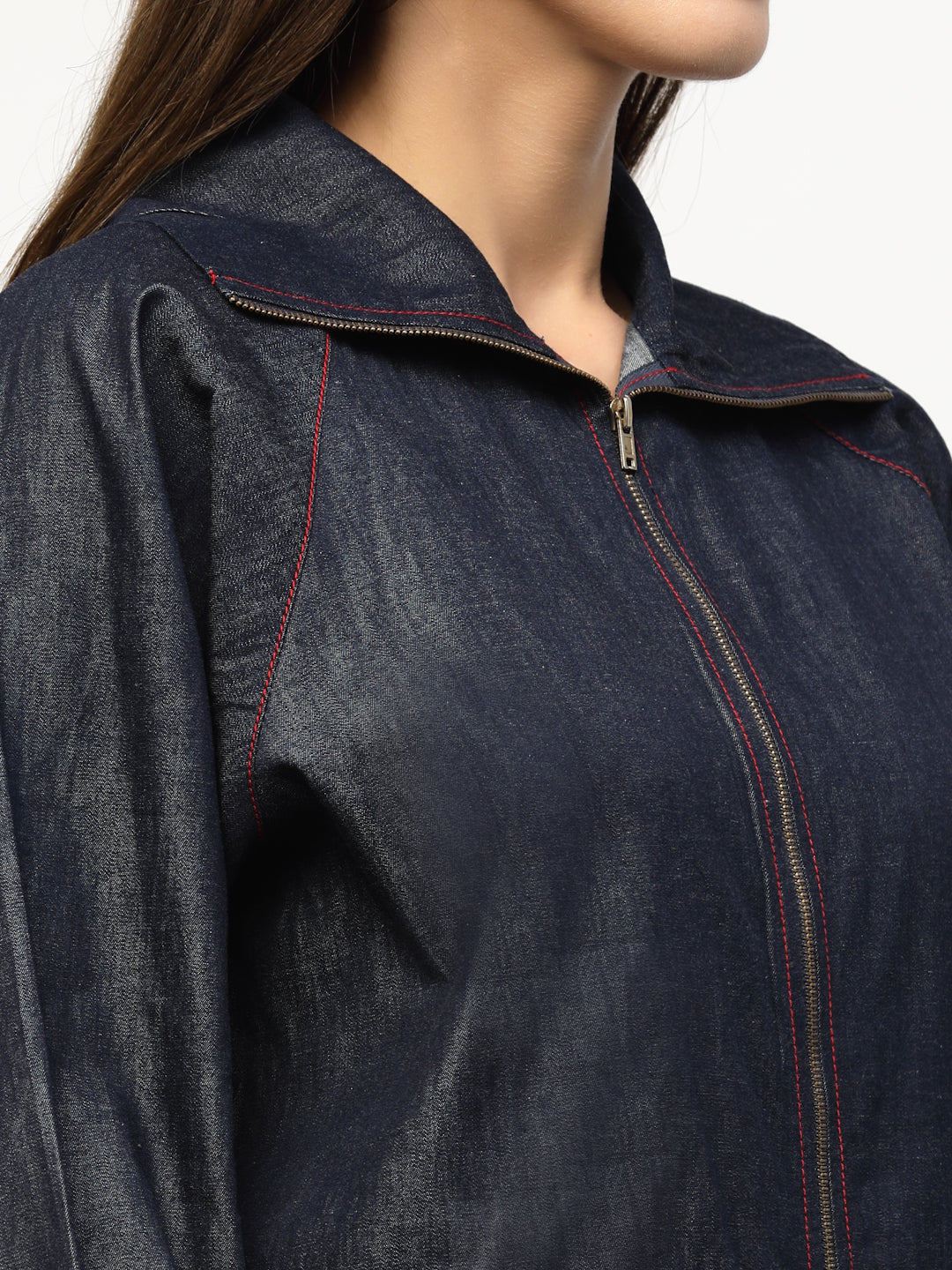 Blanc9 Blue Denim Blouse Sleeve Co-Ord Set-B9ST60