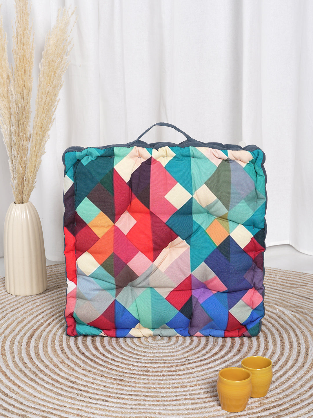 Blanc9 Blue Digital Printed Floor Cushion