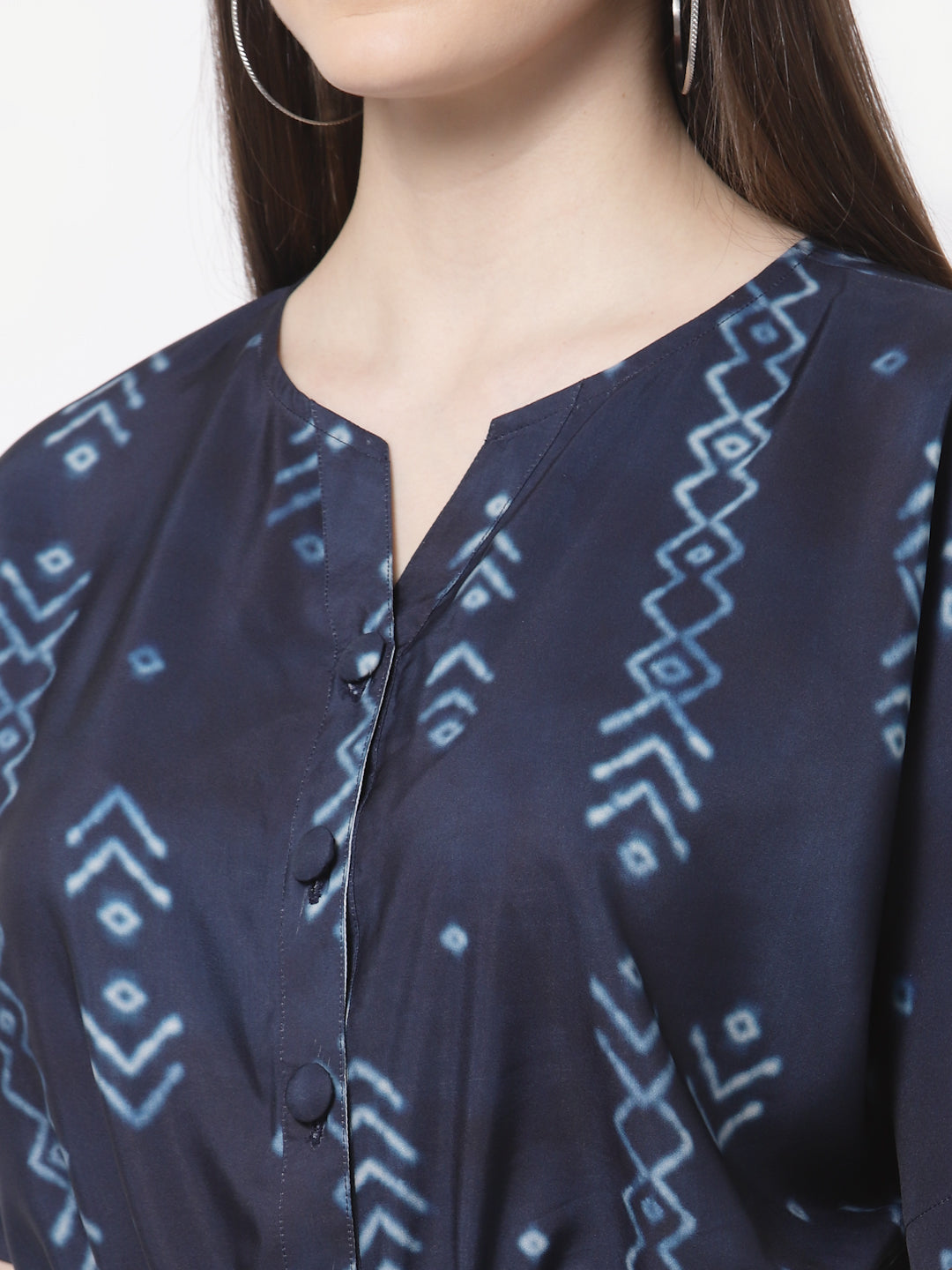 Blanc9 Blue Shibori Print Jumpsuit-B9DR89