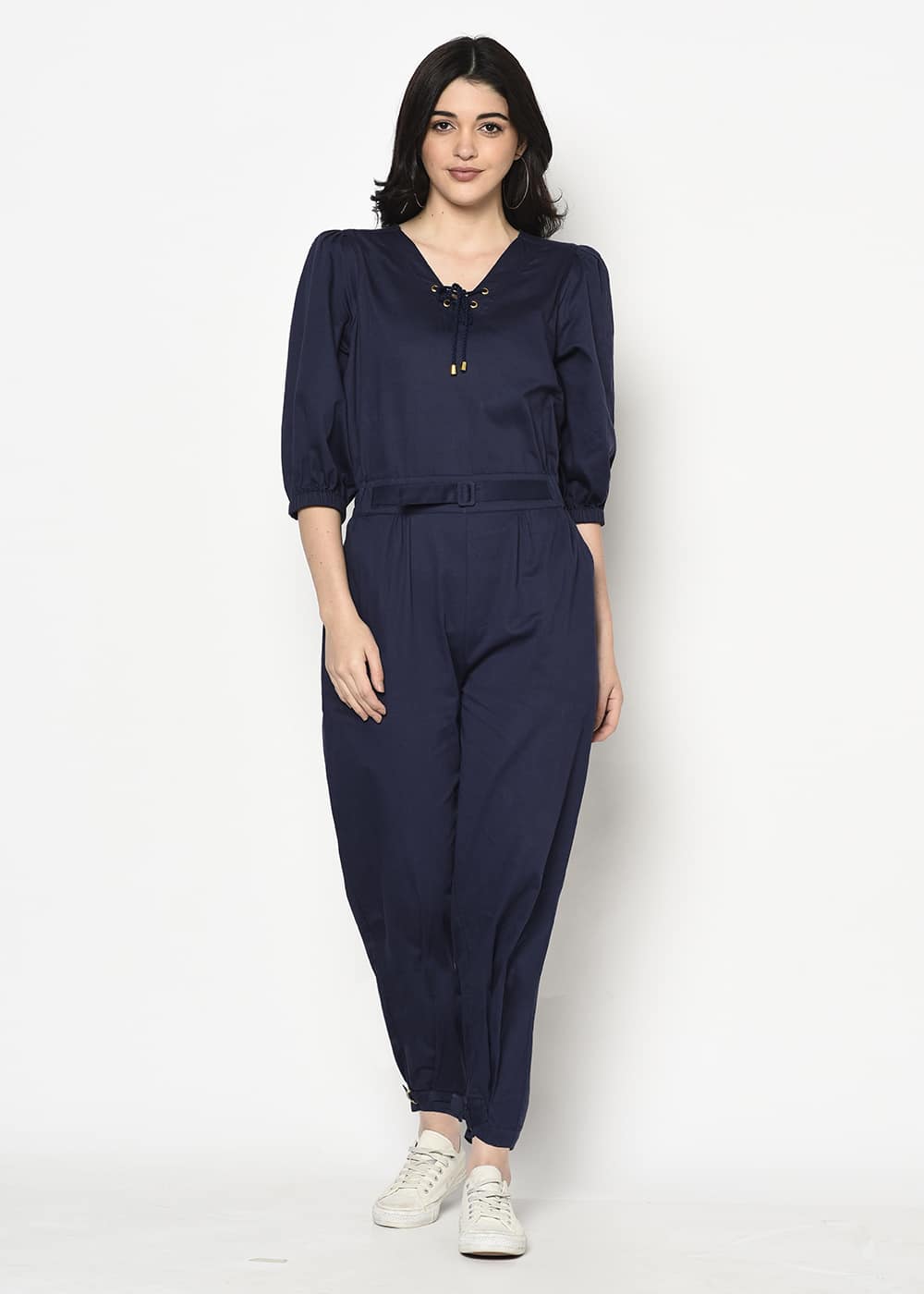 Blanc9 Blue Belted Jumpsuit