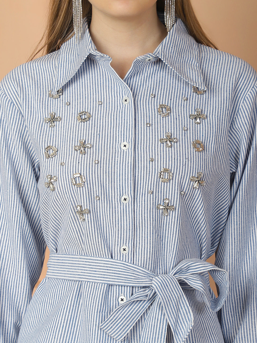 Blanc9BlueStripePrintLoungeWear-B9ST135-