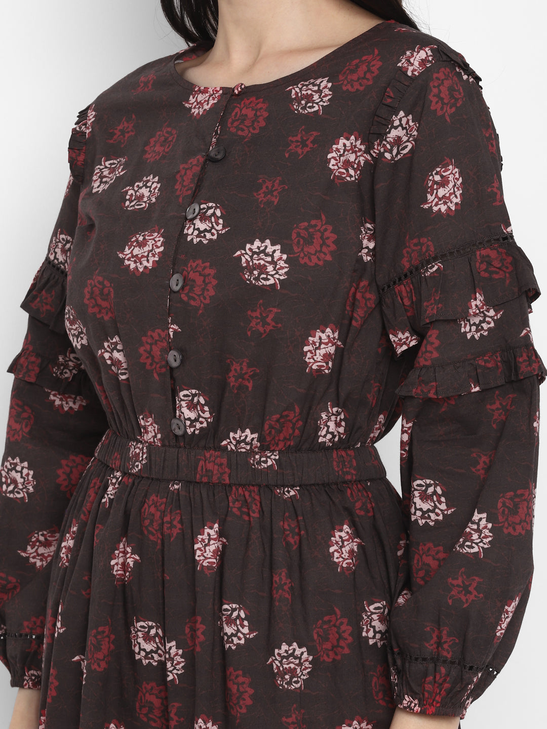 Blanc9 Batik Print Flare Jumpsuit