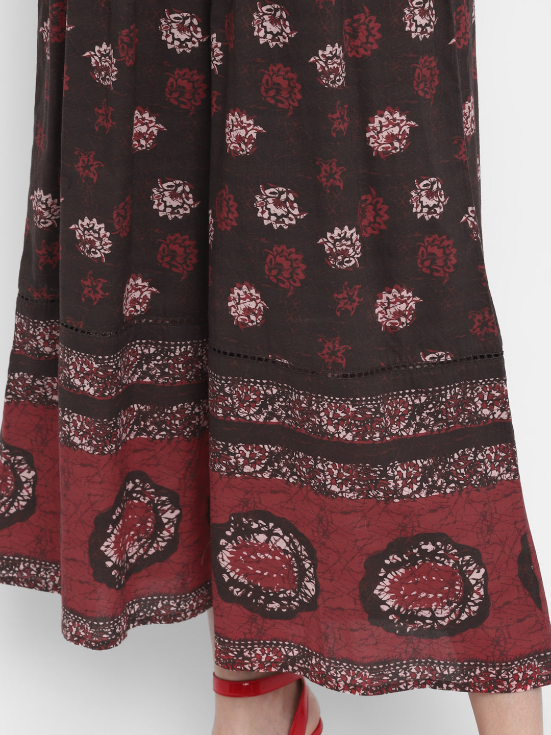 Blanc9 Batik Print Flare Jumpsuit