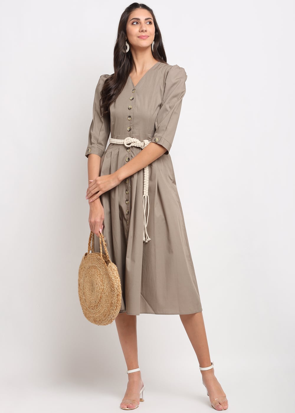 Blanc9 Brown knee length Dress