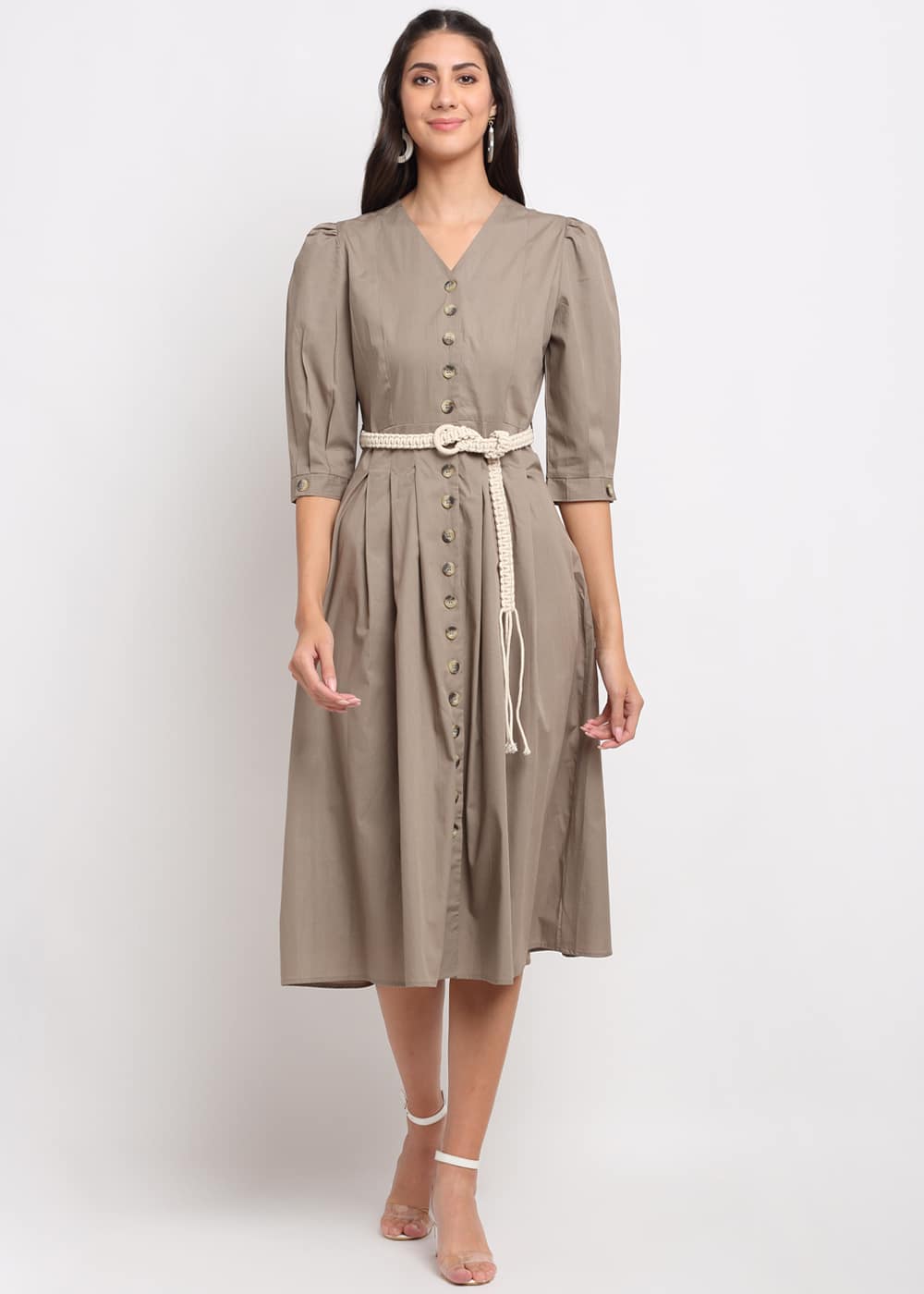 Blanc9 Brown knee length Dress
