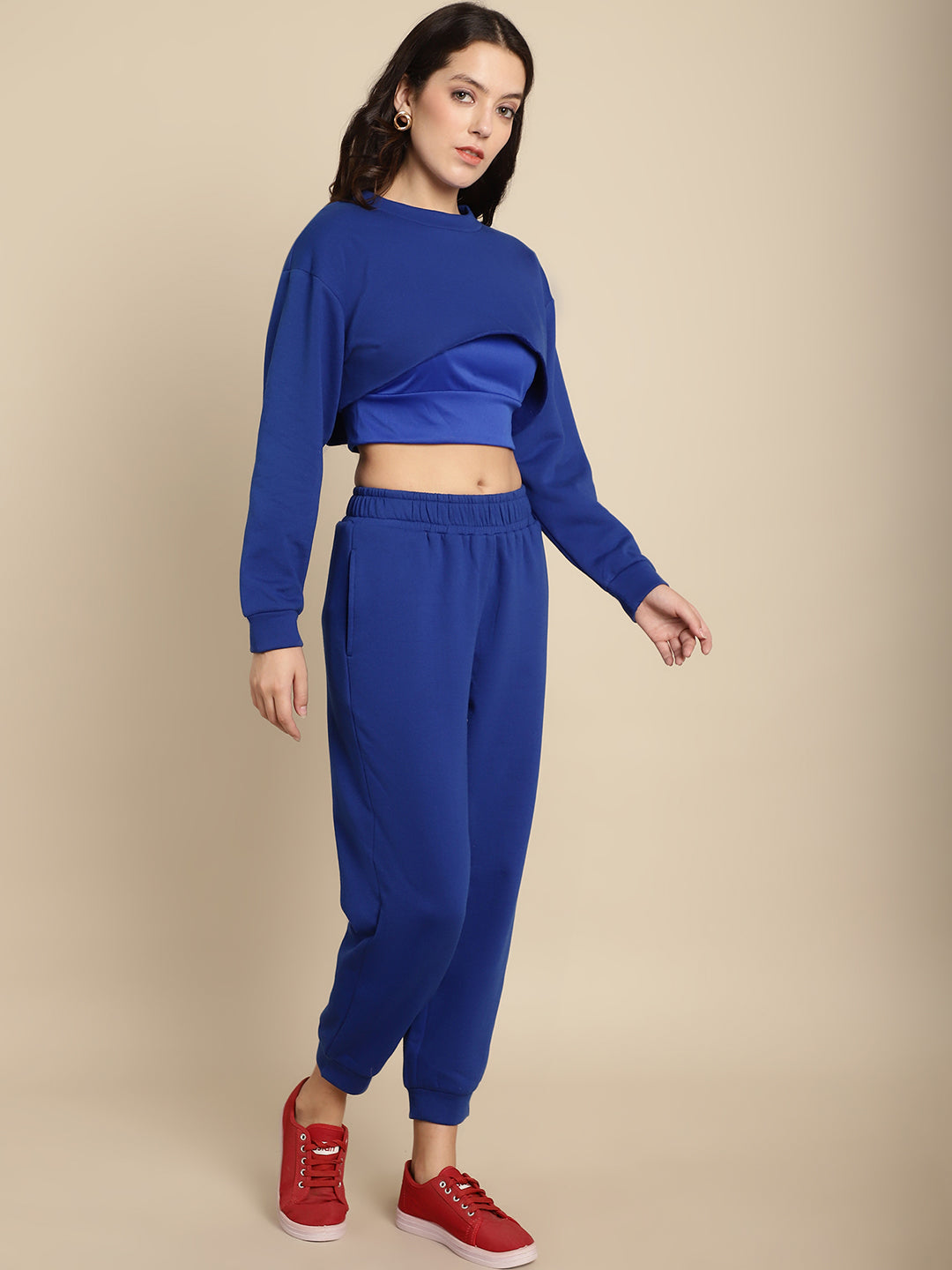 Blanc9 CROPPED SWEATSHIRT WITH CAMI & JOGGER