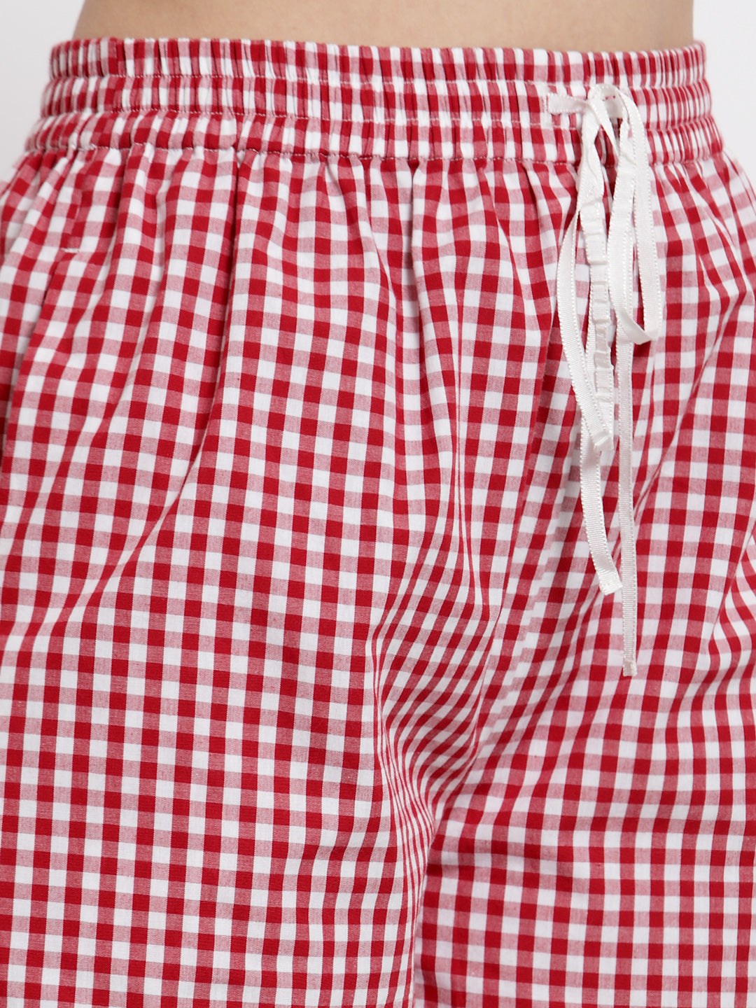 Blanc9 Checks Top With Shorts Night Set-B9NW55