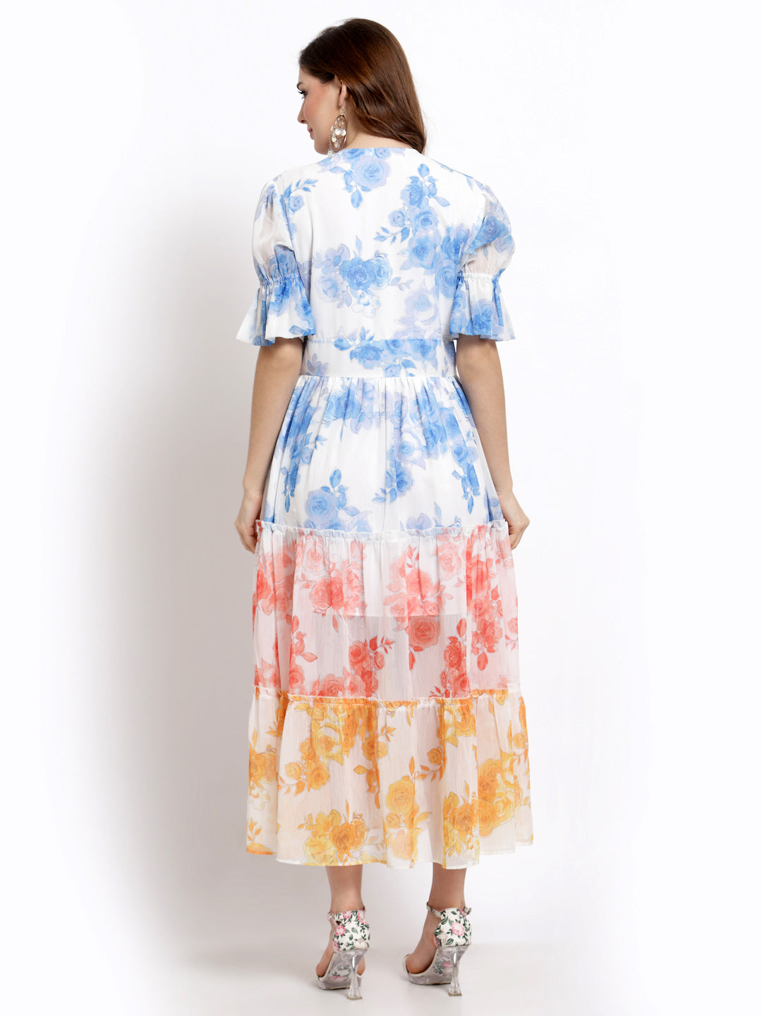 Blanc9 Chiffon Colour Blocking Layered Dress-B9DR103