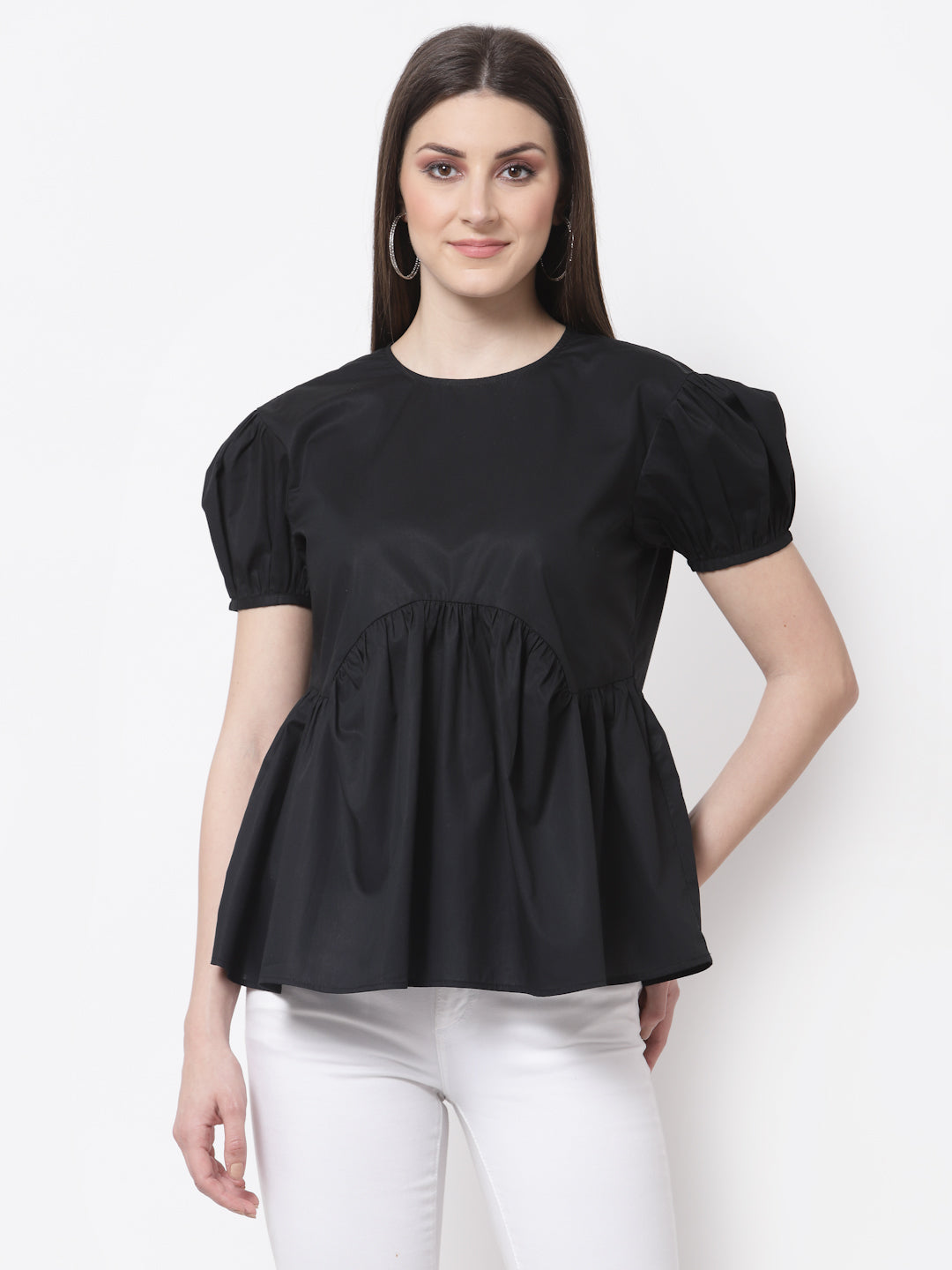 Blanc9 Detachable Collar Black Top-B9TP69