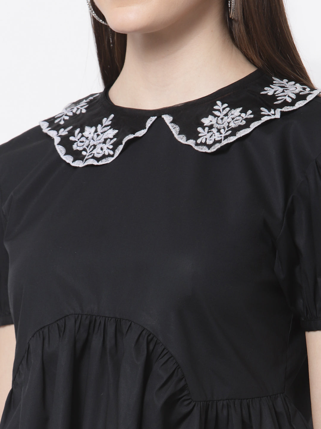 Blanc9 Detachable Collar Black Top-B9TP69