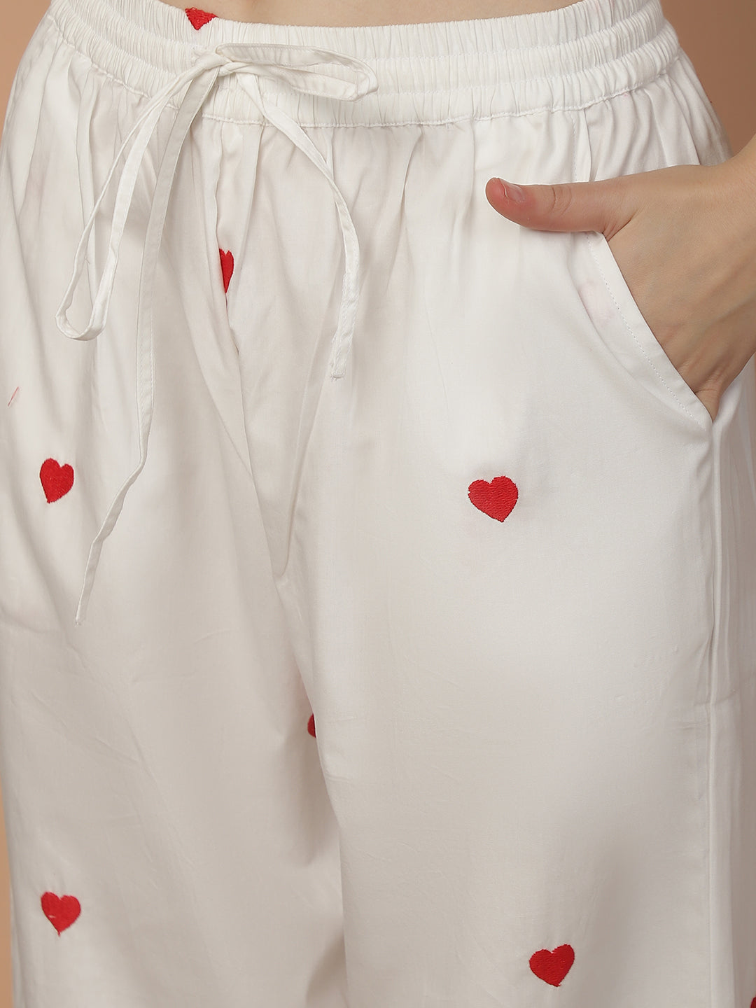 Blanc9EmbroideredHeartPyjamaNightwearSet-B9NW07