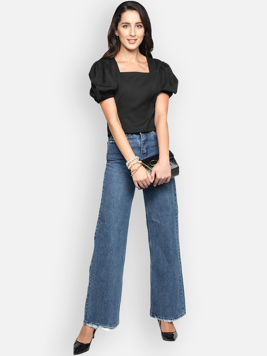 Blanc9 Fitted Square Neckline Top-B9TP77