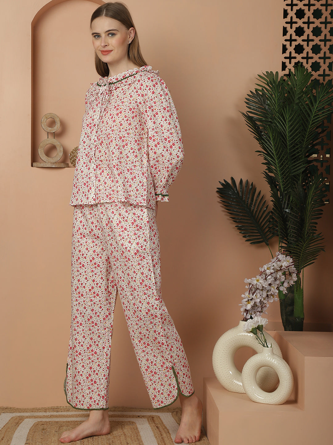 Blanc9FloralCottonNightPyjamaSet-B9NW65