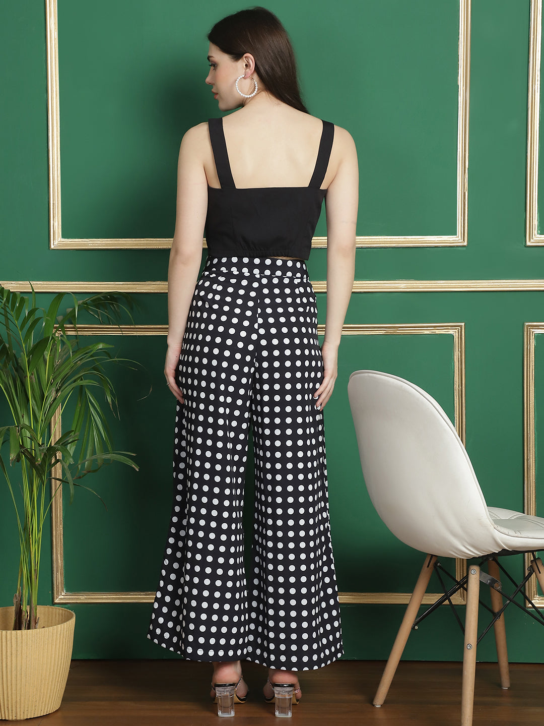 Blanc9FloralDotPrintedTrouserWithCut-OutCropTop-B9ST142