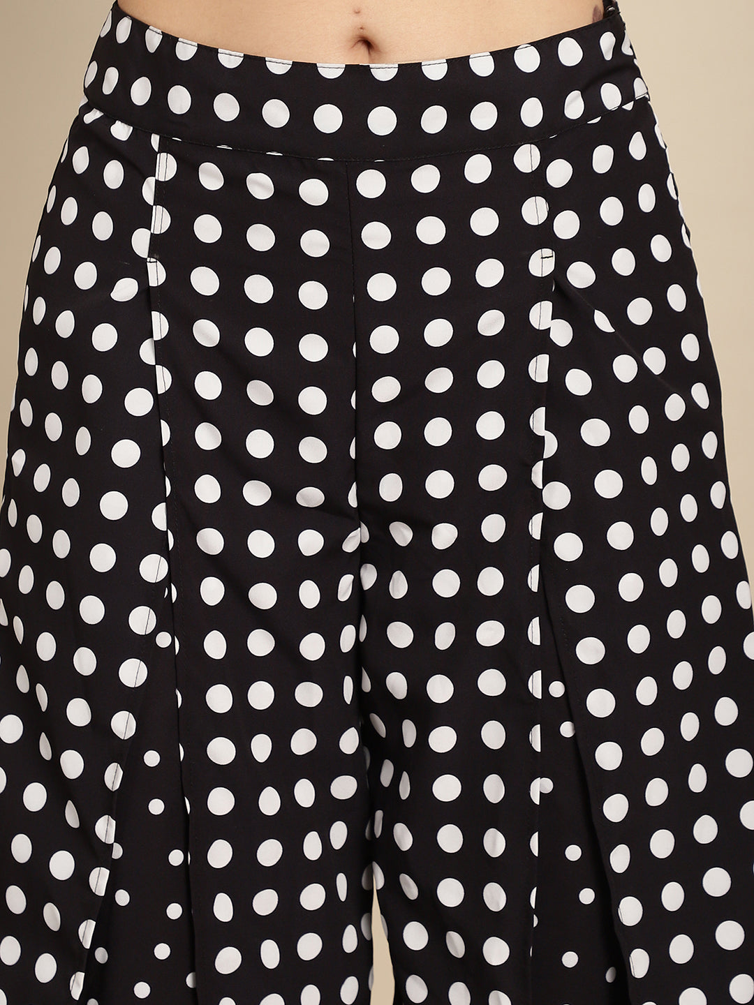 Blanc9 Floral Dot Printed Trouser With Cut-Out Crop Top-B9ST142