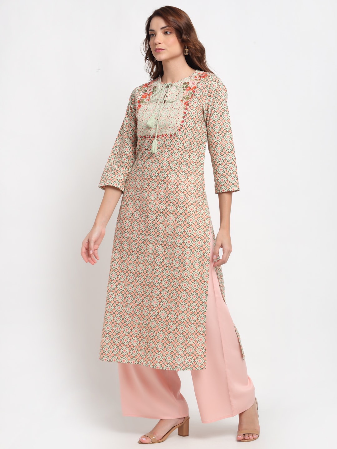 Blanc9 Floral Geometric Kurti-B9EW37