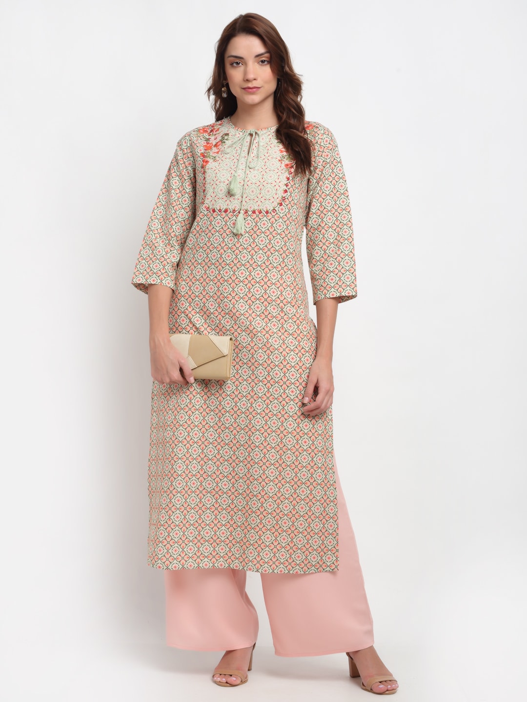 Blanc9 Floral Geometric Kurti-B9EW37