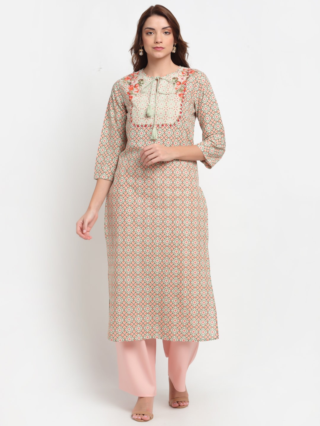 Blanc9 Floral Geometric Kurti-B9EW37