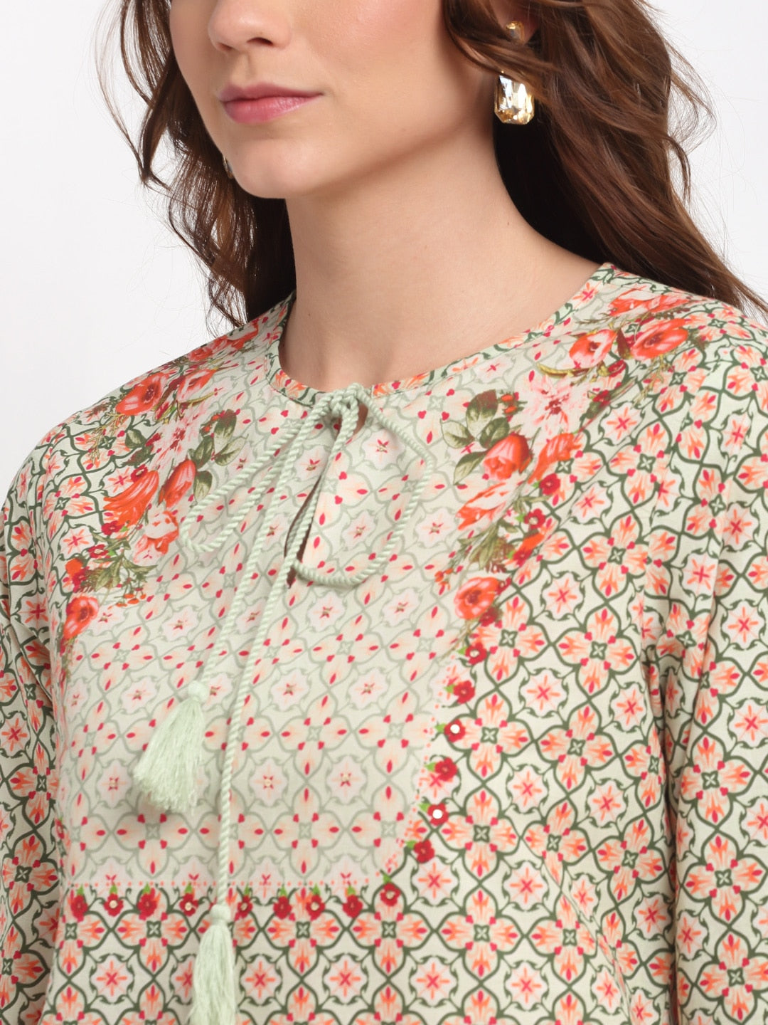 Blanc9 Floral Geometric Kurti-B9EW37