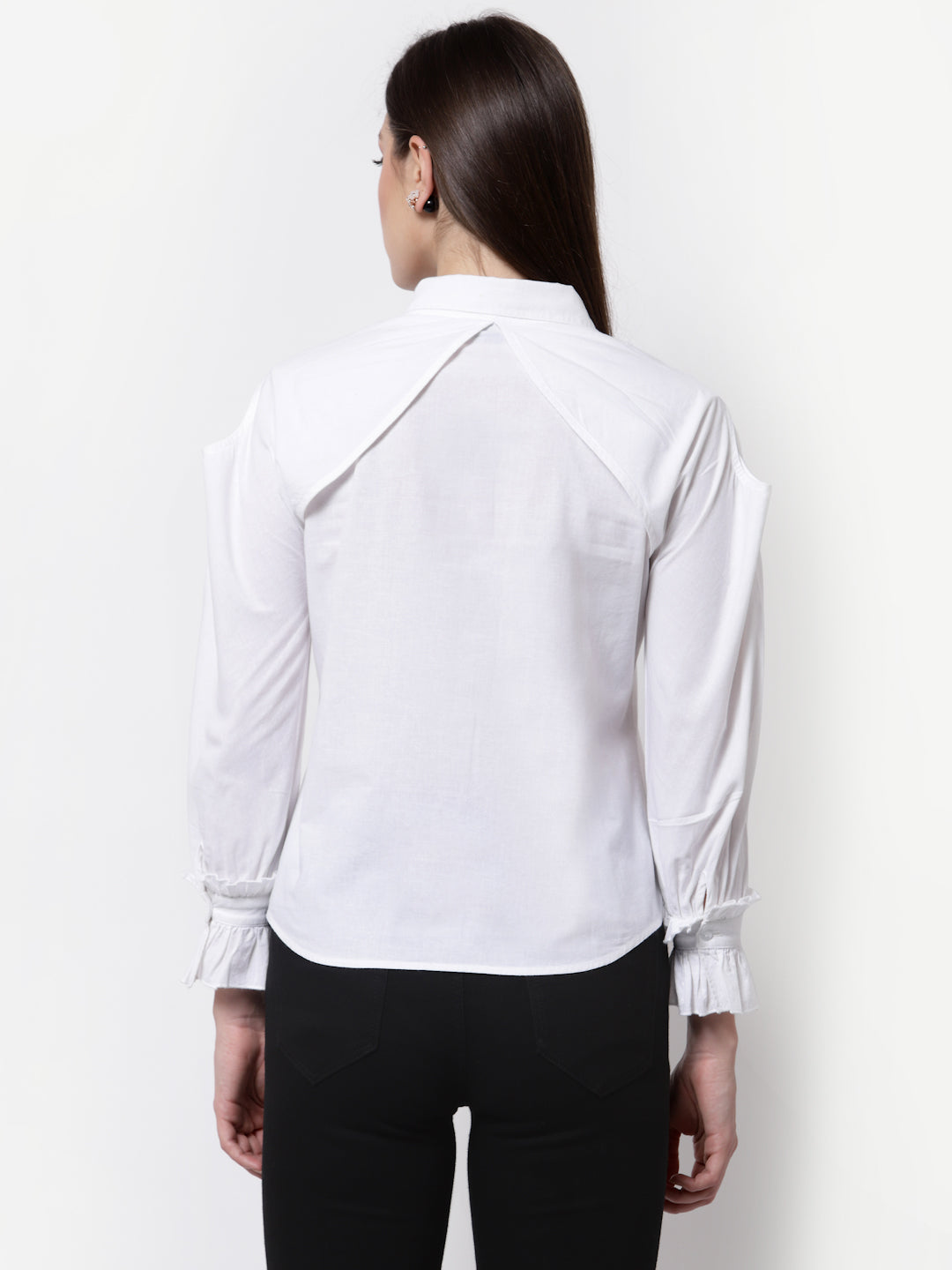 Blanc9 Forward Cold Shoulder Shirt-B9TP152