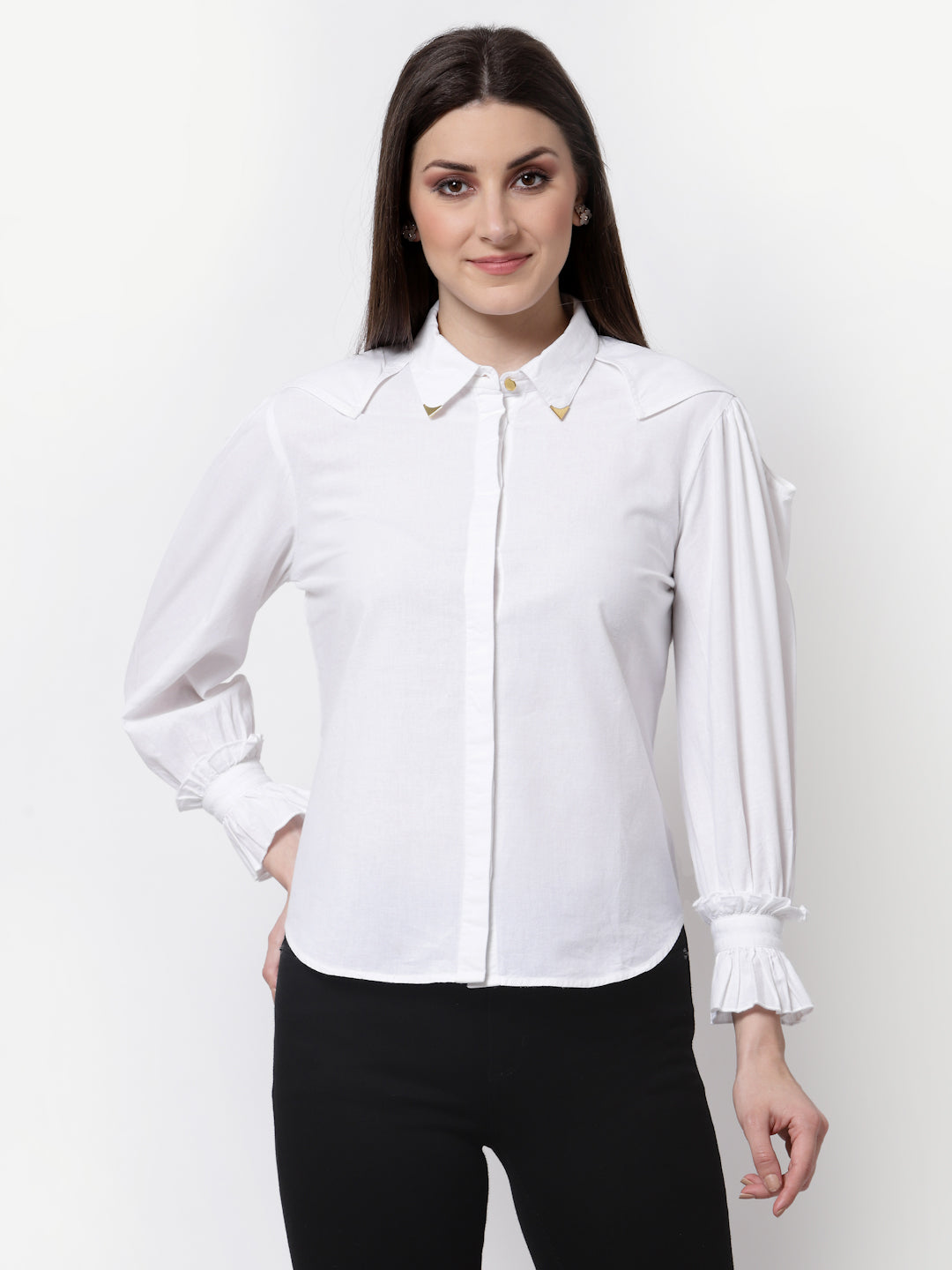 Blanc9 Forward Cold Shoulder Shirt-B9TP152