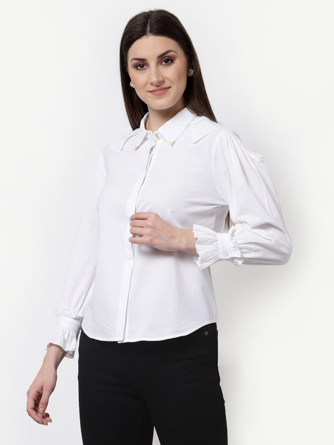 Blanc9 Forward Cold Shoulder Shirt-B9TP152