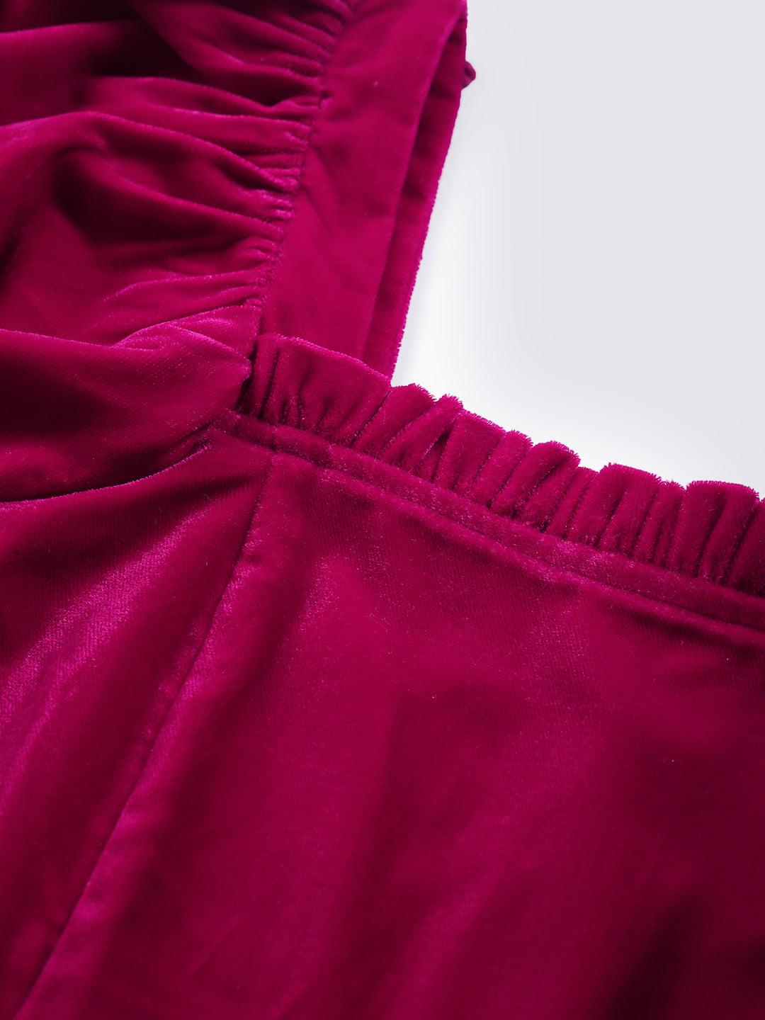 Blanc9 Fuchsia Belle Sleeve Velvet Top-B9TP100B