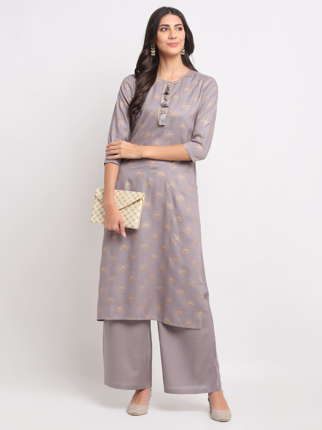 Blanc9 Geo-Floral Tassel Kurti-B9FV10G