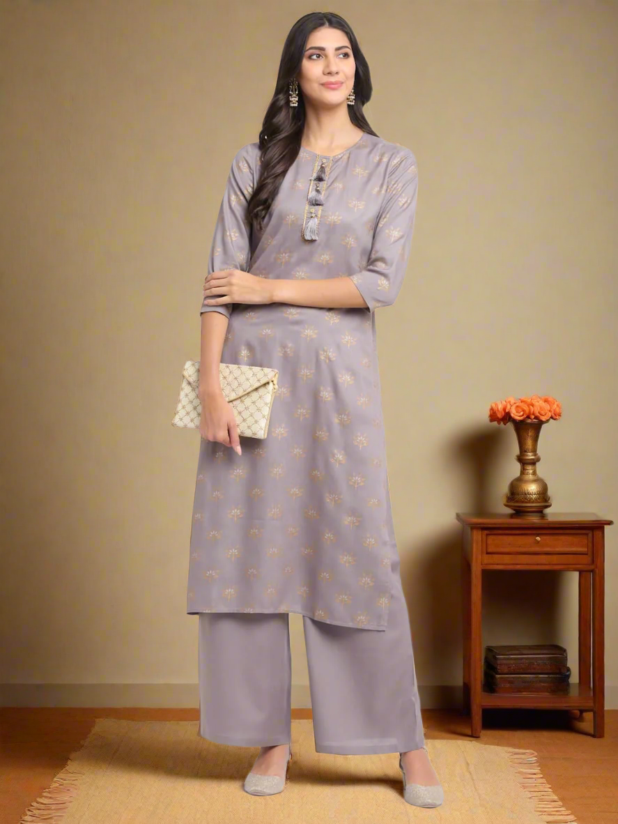 Geo-Floral Tassel Kurti