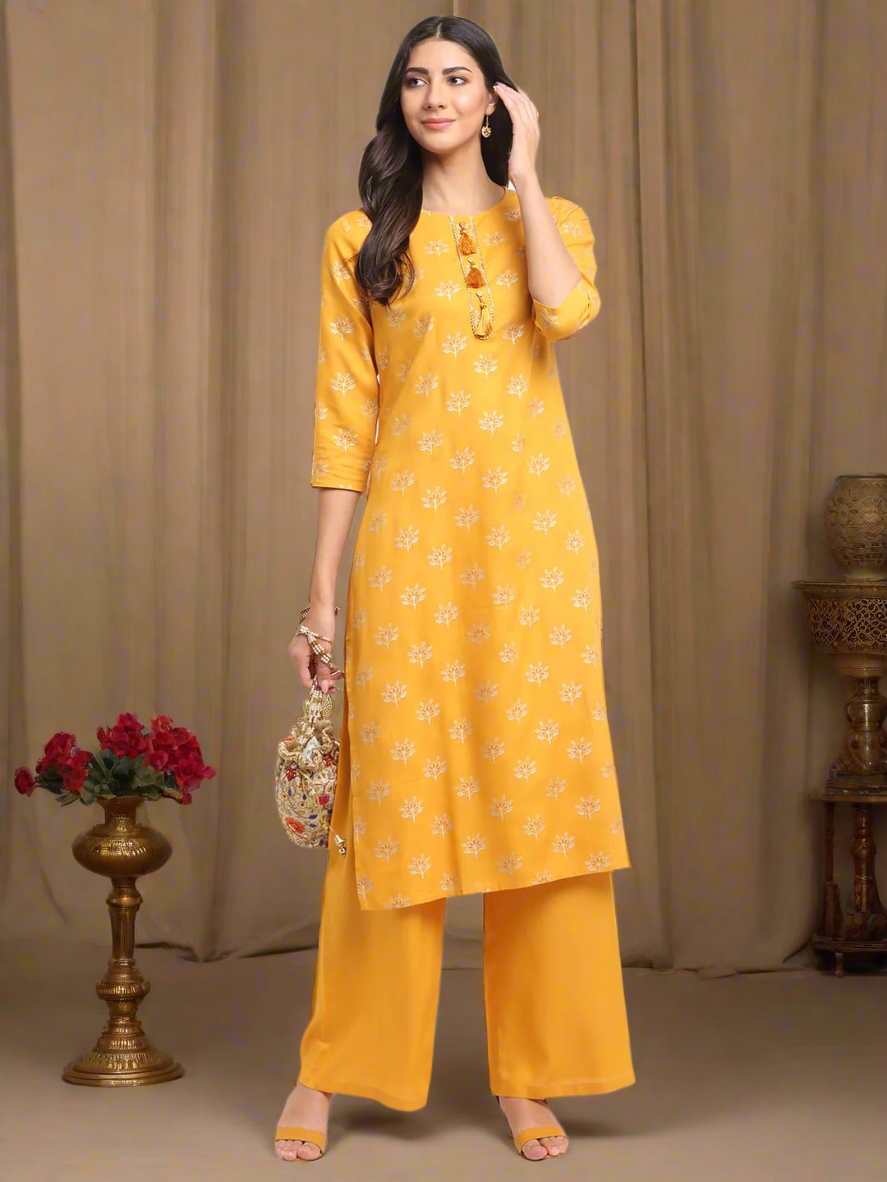 Geo-Floral Tassel Kurti