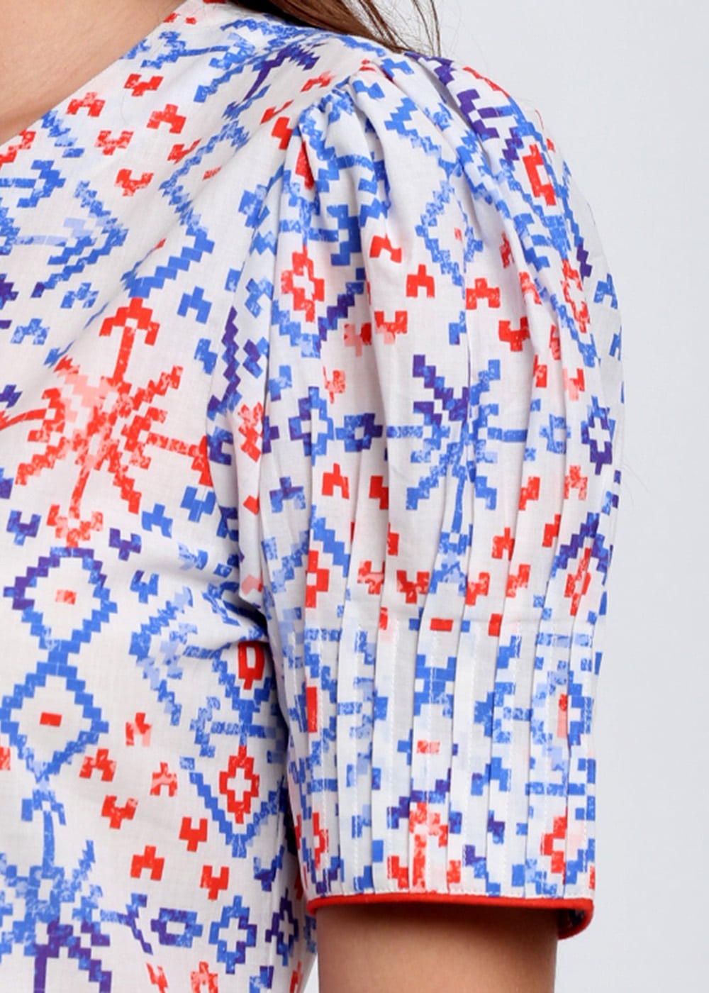 Blanc9 Geometric-Border Printed Kurti-B9EW38