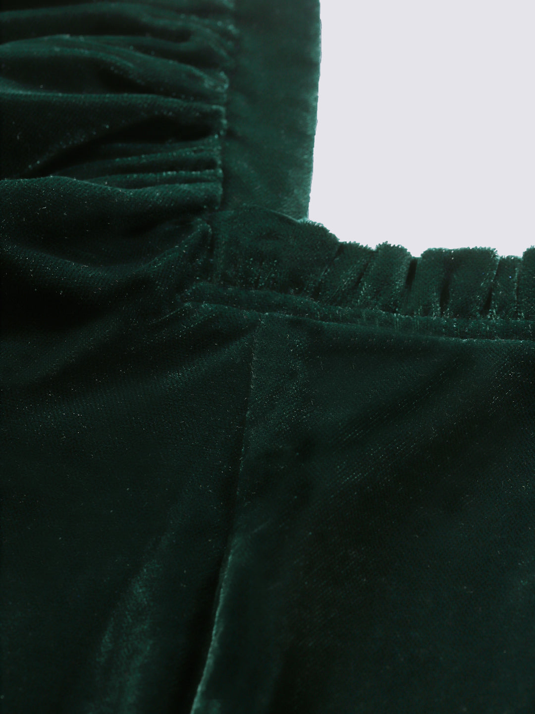 Blanc9 Green Belle Sleeve Velvet Top-B9TP100C