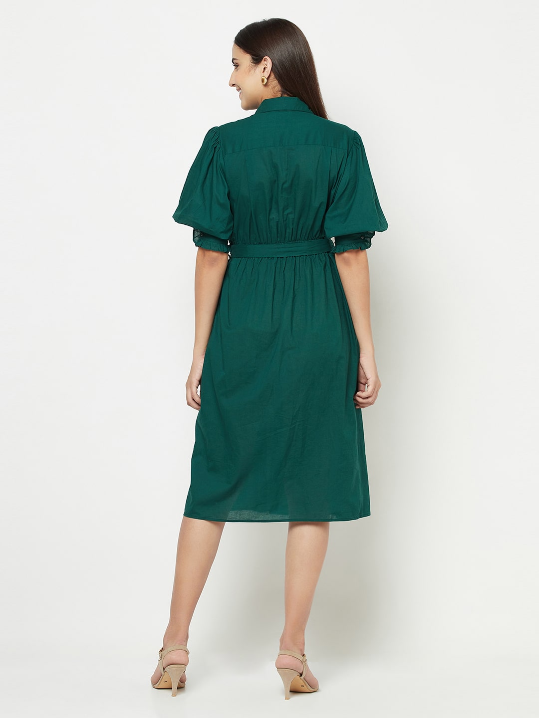 Blanc9 Inverted Pleated Green Dress