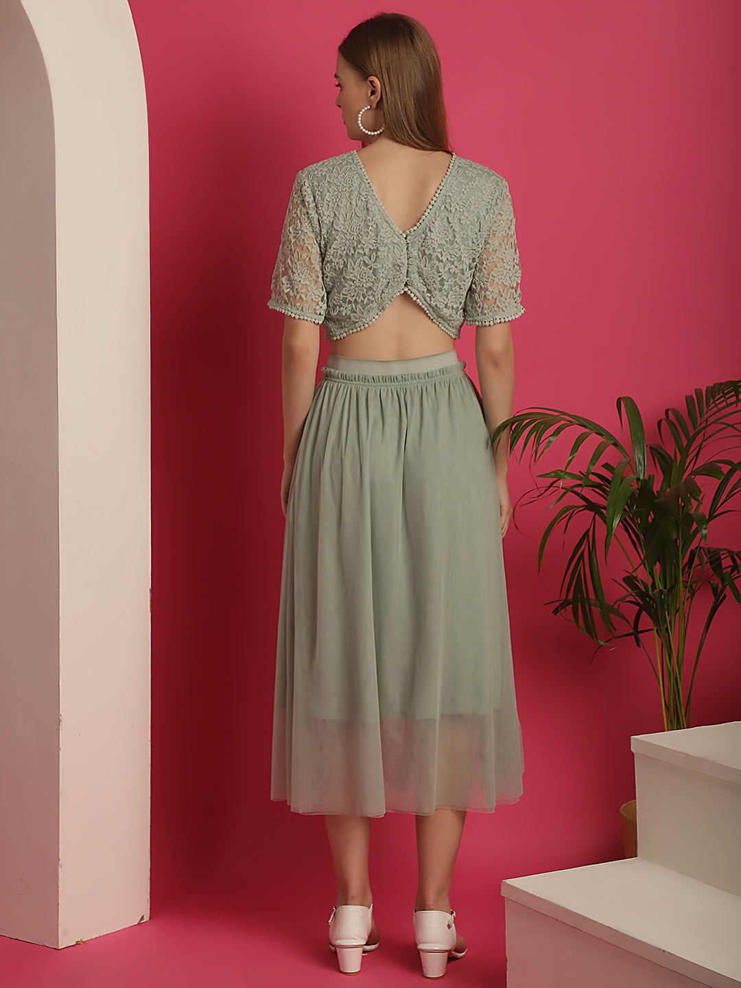Blanc9GreenLacyTopwithMeshSkirtCo-ordSet-B9ST117