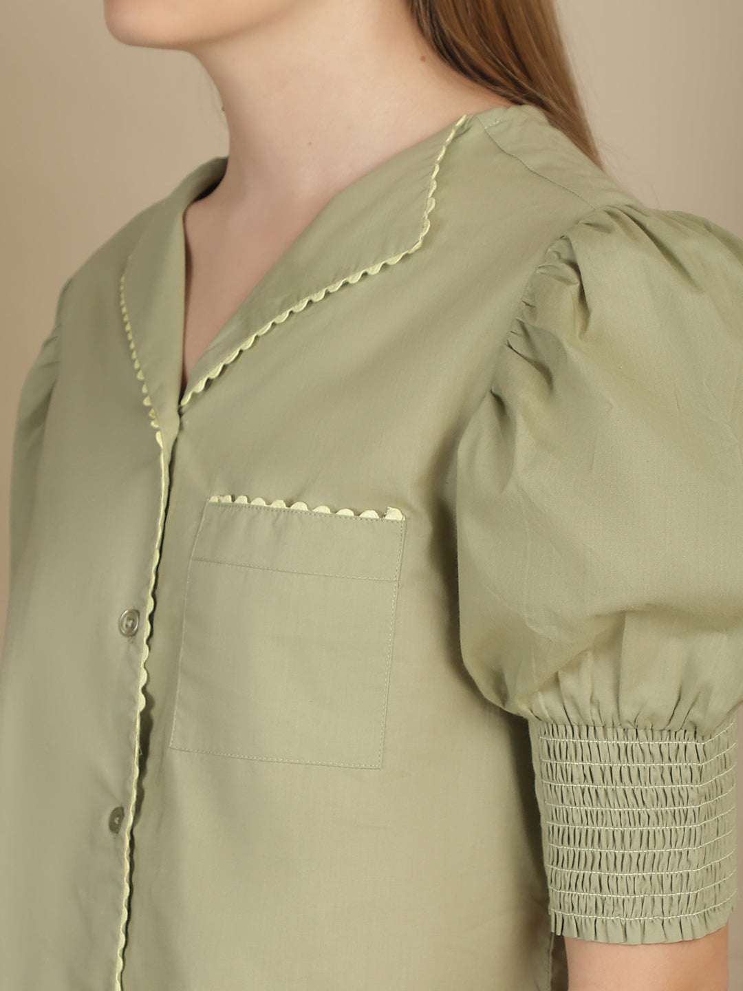 Blanc9GreenWithlightgreenLaceCottonPyjamaNightSuit-B9NW33GN
